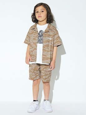 「XLARGE KIDS（エクストララージキッズ）のアイテム（ソックス/靴下）」を使った、X-girl STAGES・XLARGE KIDSさん（キッズ・111cm）の春コーディネート