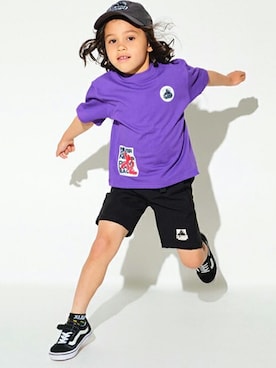 「XLARGE KIDS（エクストララージキッズ）のアイテム（ソックス/靴下）」を使った、X-girl STAGES・XLARGE KIDSさん（キッズ・111cm）の春コーディネート