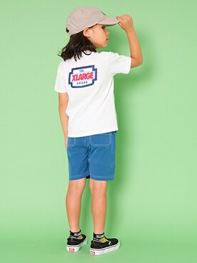 「XLARGE KIDS（エクストララージキッズ）のアイテム（ソックス/靴下）」を使った、X-girl STAGES・XLARGE KIDSさん（キッズ・113cm）の夏コーディネート