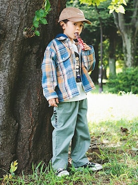 「XLARGE KIDS（エクストララージキッズ）のアイテム」を使った、X-girl STAGES・XLARGE KIDSさん（キッズ・110cm）の秋コーディネート