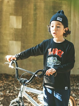 「エクストララージ」｜X-girl STAGES・XLARGE KIDSさん（キッズ・110cm）の秋コーディネート