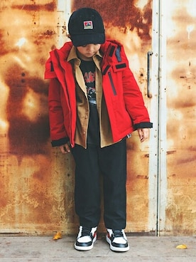 「XLARGE KIDS（エクストララージキッズ）のアイテム」を使った、X-girl STAGES・XLARGE KIDSさん（キッズ・110cm）の秋コーディネート