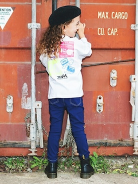 「アイテム（MA-1）」を使った、X-girl STAGES・XLARGE KIDSさん（キッズ・113cm）の秋コーディネート