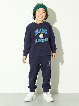 「XLARGE KIDS（エクストララージキッズ）のアイテム（スウェットパンツ）」を使った、X-girl STAGES・XLARGE KIDSさん（キッズ・110cm）の秋コーディネート