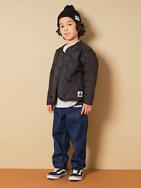 「アイテム（ミリタリージャケット）」を使った、X-girl STAGES・XLARGE KIDSさん（キッズ・110cm）の秋コーディネート