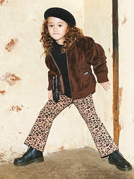 「アイテム（ブルゾン、ブラウン系）」を使った、X-girl STAGES・XLARGE KIDSさん（キッズ・113cm）の秋コーディネート