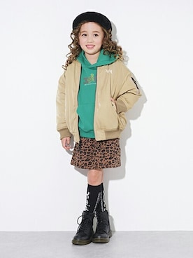 「アイテム（MA-1）」を使った、X-girl STAGES・XLARGE KIDSさん（キッズ・114cm）の秋コーディネート