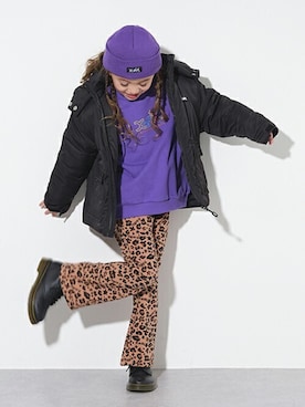 「x-girl stages」｜「アイテム（ブルゾン）」を使った、X-girl STAGES・XLARGE KIDSさん（キッズ・114cm）の秋コーディネート