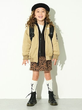 「アイテム（MA-1）」を使った、X-girl STAGES・XLARGE KIDSさん（キッズ・113cm）の冬コーディネート