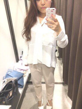 「ボウタイブラウス」｜aykさん（レディース・161cm）の冬コーディネート