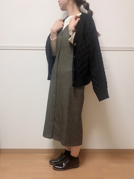 「URBAN RESEARCH ROSSO WOMEN（アーバンリサーチ　ロッソ）のアイテム（ジャンパースカート）」を使った、masu.さん（レディース・157cm）の秋コーディネート