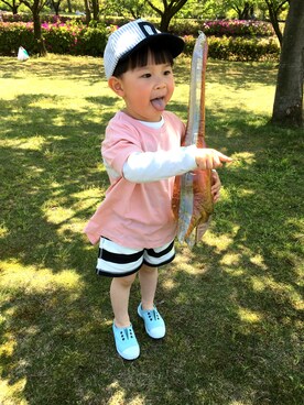 「NATURAL WORLD（ナチュラルワールド）のアイテム」を使った、☺︎hare☺︎さん（キッズ・90cm）の春コーディネート