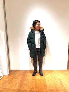 「DESCENTE（デサント）のアイテム（ダウンジャケット/コート）」を使った、Hanamuraさん（レディース・150cm）の秋コーディネート