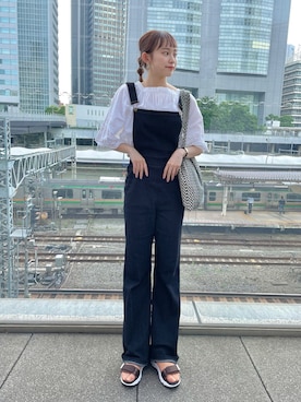 「frunco（フランコ）のアイテム（サロペット/オーバーオール）」を使った、ayapants🥑❤️さん（レディース・156cm）の夏コーディネート