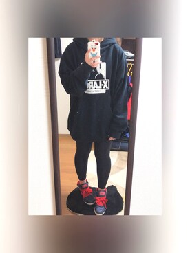 「旦那さんのを借りました」｜れーなさん（レディース・159cm）の秋コーディネート