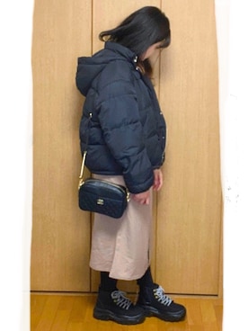 「chanel」｜「アイテム（ダウンジャケット/コート）」を使った、れーなさん（レディース・159cm）の冬コーディネート