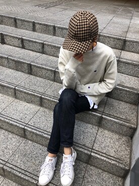 「Sense of Grace（センスオブグレース）のアイテム（キャップ）」を使った、SuYuさん（レディース・167cm）の冬コーディネート