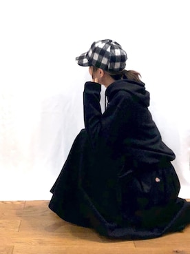 「Sense of Grace（センスオブグレース）のアイテム（キャップ）」を使った、SuYuさん（レディース・167cm）の冬コーディネート