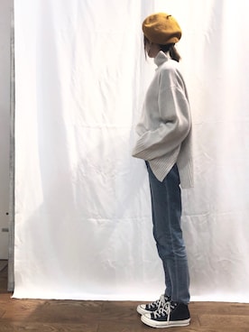 「スタッフセンバツ」｜「アイテム（ハンチング/ベレー帽）」を使った、SuYuさん（レディース・167cm）の春コーディネート