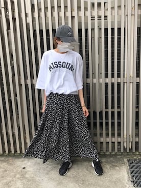 「無（ム）のアイテム（キャップ）」を使った、SuYuさん（レディース・167cm）の夏コーディネート