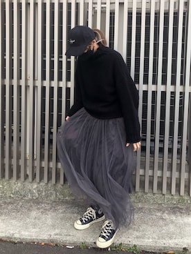 「無（ム）のアイテム」を使った、SuYuさん（レディース・167cm）の冬コーディネート