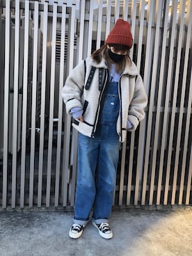 「Ungrid（アングリッド）のアイテム（ムートンコート）」を使った、SuYuさん（レディース・167cm）の冬コーディネート