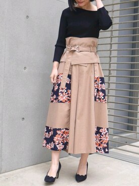 「デザインベルト」｜tea._.coさん（レディース・164cm）の春コーディネート