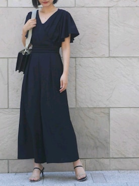 「カシュクール」｜「アイテム（つなぎ/オールインワン）」を使った、tea._.coさん（レディース・164cm）の春コーディネート