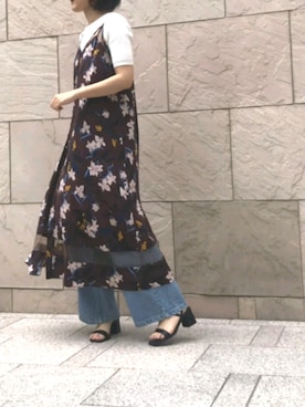 「アイテム（ニット/セーター）」を使った、tea._.coさん（レディース・164cm）の夏コーディネート