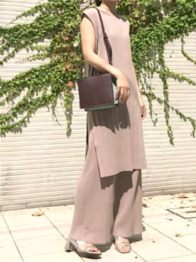 「リブニットパンツ」｜tea._.coさん（レディース・164cm）の秋コーディネート