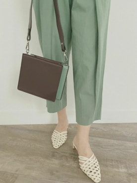 「グリーンパンツ」｜tea._.coさん（レディース・164cm）の夏コーディネート