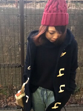 「moussy」｜「アイテム（ダッフルコート）」を使った、yoshiko.1208さん（レディース・164cm）の冬コーディネート