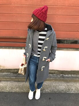 「moussy」｜「アイテム（ダッフルコート）」を使った、yoshiko.1208さん（レディース・164cm）の冬コーディネート