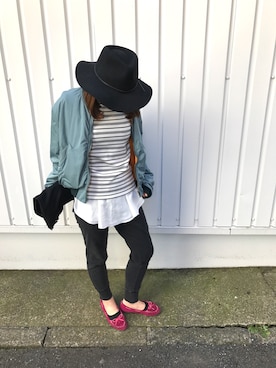 「MOUSSY（マウジー）のHAND DOWN Remake BZ（ブルゾン）」を使った、yoshiko.1208さん（レディース・164cm）の冬コーディネート