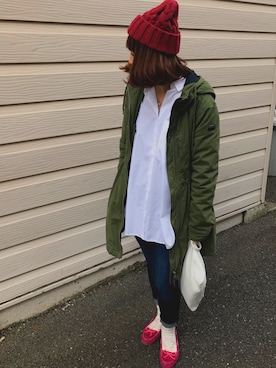 「DIESEL（ディーゼル）のアイテム（モッズコート）」を使った、yoshiko.1208さん（レディース・164cm）の春コーディネート