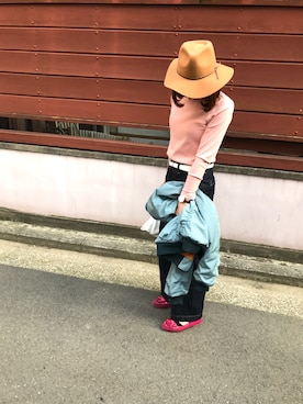 「MOUSSY（マウジー）のHAND DOWN Remake BZ（ブルゾン）」を使った、yoshiko.1208さん（レディース・164cm）の春コーディネート