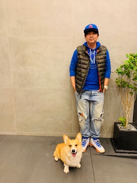 「Jordan」｜「アイテム（ダウンベスト）」を使った、Yuchi Changさん（メンズ・178cm）の冬コーディネート