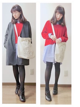 「スプリングSENSEOFPLACE」｜「アイテム（シャツワンピース）」を使った、suuさん（レディース・150cm）の春コーディネート