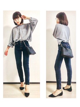 「スエット」｜「アイテム（パンプス）」を使った、suuさん（レディース・150cm）の秋コーディネート