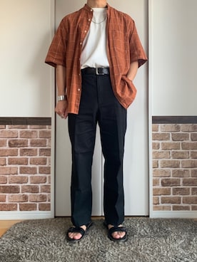 「アパレルスタッフ」｜「アイテム（スラックス）」を使った、マイトさん（メンズ・172cm）の夏コーディネート