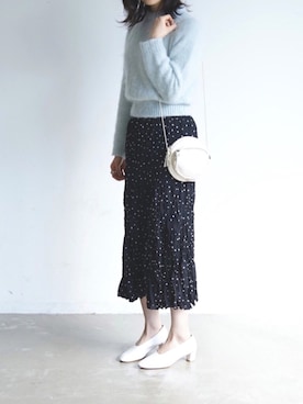 「ドット柄」｜taさん（レディース・165cm）の冬コーディネート