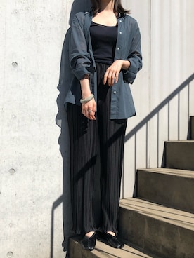 「アイテム（アクセサリー、グリーン系）」を使った、taさん（レディース・165cm）の春コーディネート