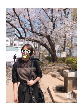 「bye bye（バイバイ）のアイテム（パンツ）」を使った、Azukiさん（レディース・152cm）の春コーディネート