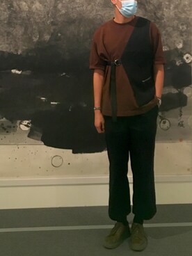 「アイテム（ドレスシューズ、グリーン系）」を使った、PakLong55さん（メンズ・180cm）の秋コーディネート