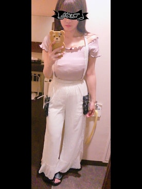 「Honey Salon（ハニーサロン）のアイテム（オールインワン・サロペット）」を使った、yuさん（レディース・161cm）の秋コーディネート