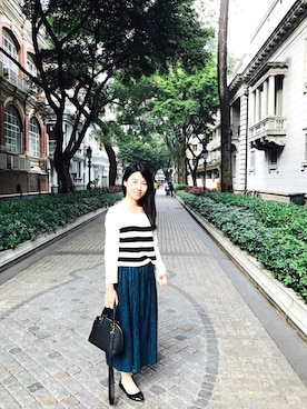 「cache cache（カシュ カシュ）のアイテム（ニット/セーター）」を使った、wangwangさん（レディース・168cm）の冬コーディネート