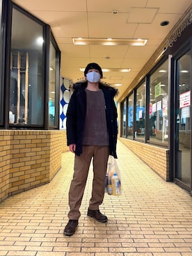 「近所」｜かんさんさん（メンズ・178cm）の冬コーディネート