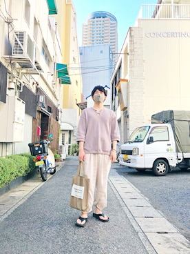「トアウエスト」｜かんさんさん（メンズ・178cm）の春コーディネート