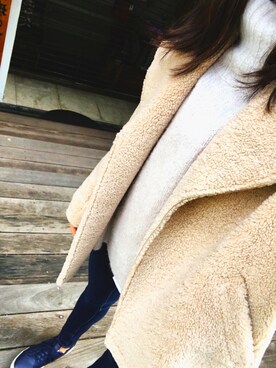 「アイテム（ムートンコート）」を使った、MIUさん（レディース・167cm・10代）の冬コーディネート