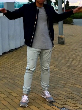 「ZARA（ザラ）のアイテム（スタジャン）」を使った、Karlさん（メンズ・173cm）の冬コーディネート